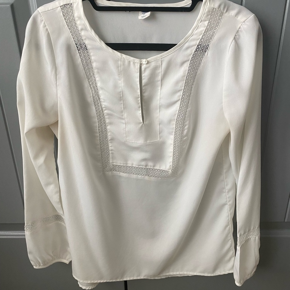 Old Navy White Sheer Blouse
